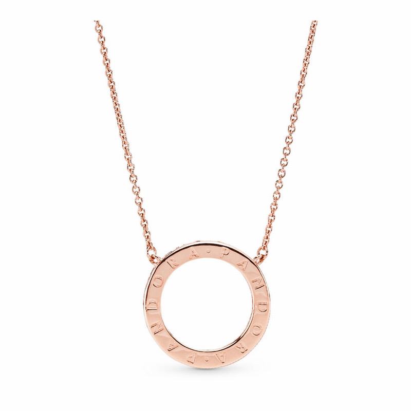 Pandora Circle Of Sparkle Necklace - Pandora Rose/Cubic Zirconia - Canada | AJ4240PH